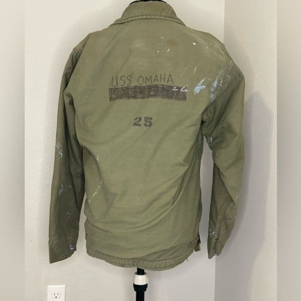 Authentic Vintage Military USS Omaha Coat Men’s Medium Rustic Vibe - Picture 4 of 10